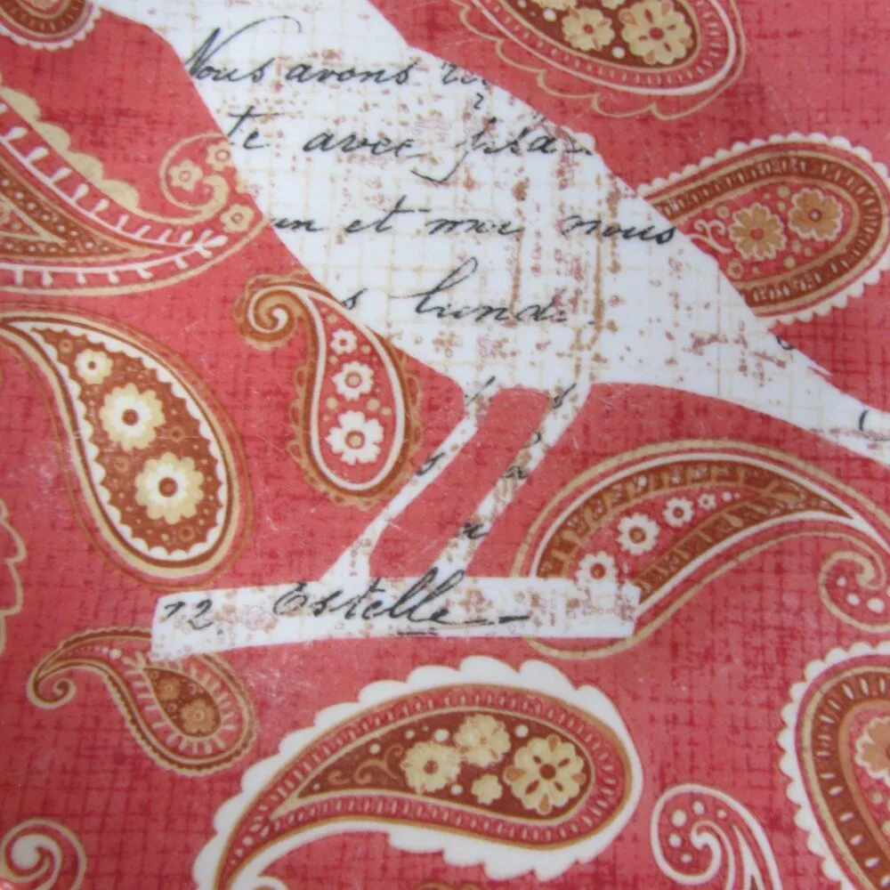 3 for $24 - pier 1 paisley bird red appetizer plate (W6360)